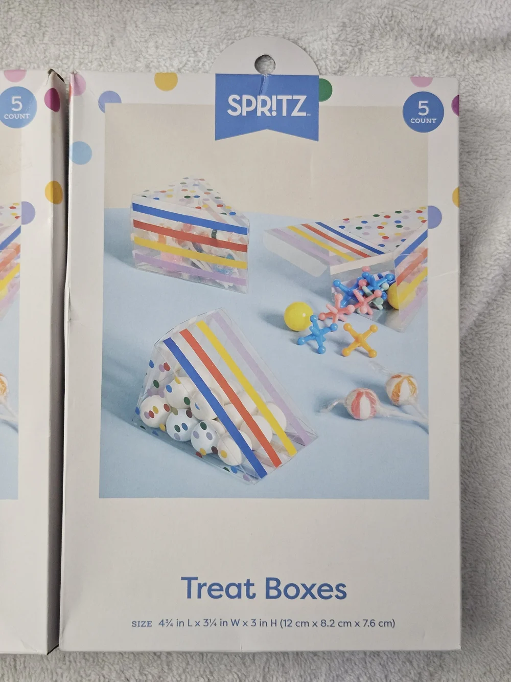 Spritz 10ct Rainbow Slice Cake Treat Boxes Birthday Party Favor Goodie Gift Box